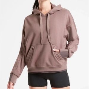 Athleta Recover hoodie, XS, Smoked almond brown